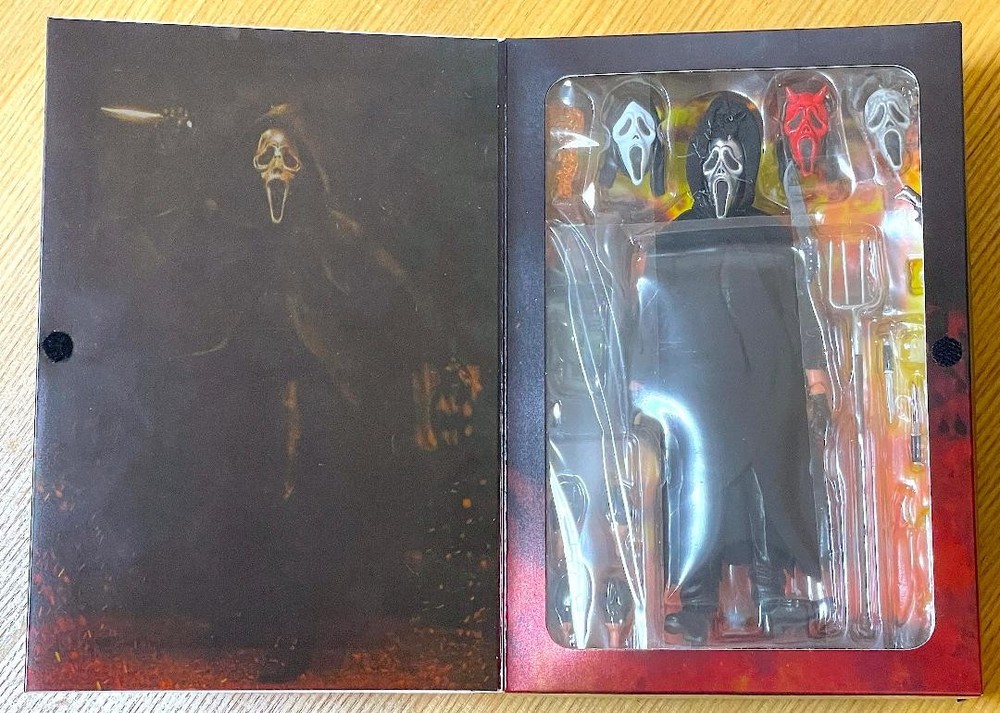 NECA Ghost Face Scream 7-inch Action Figure with Interchangeable Parts and Flames Design