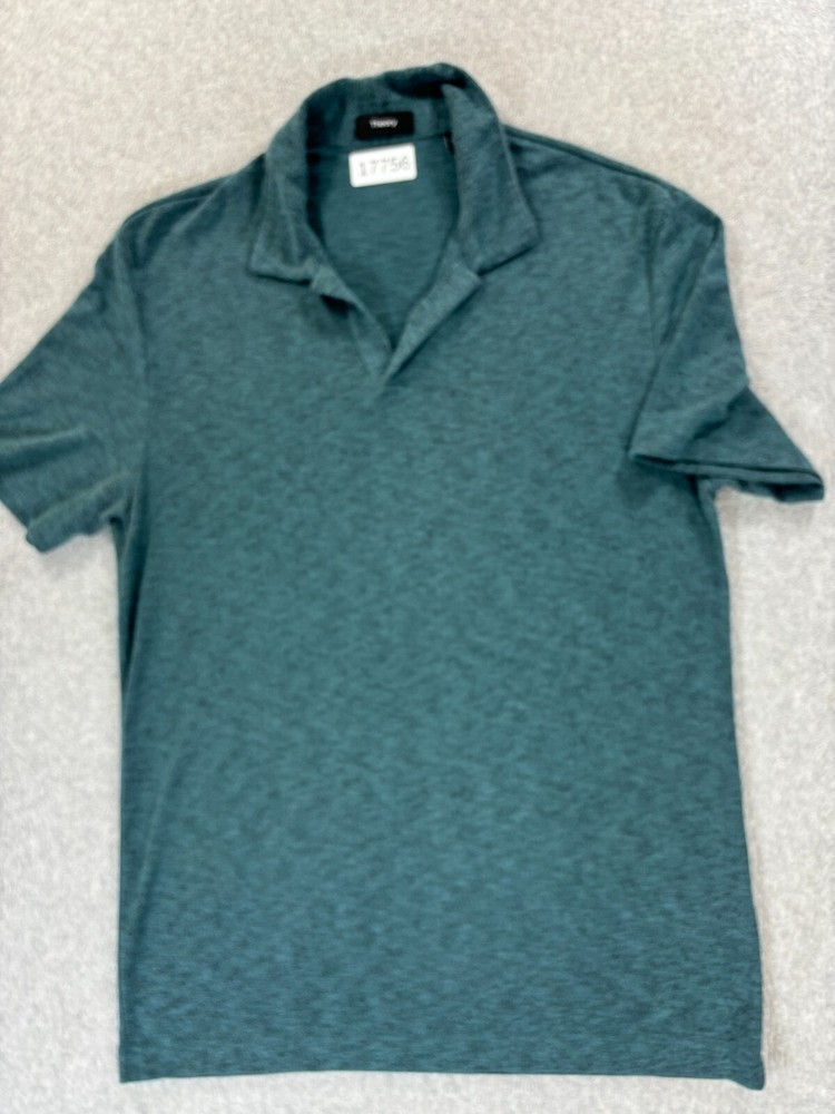 Men's Medium Green Theory Shot Sleeve Cotton Blend Polo Shirt