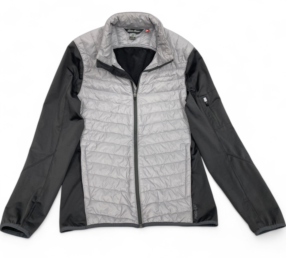 Eddie Bauer Men's Small Lightweight Heat Puffer Jacket with Hidden Hood