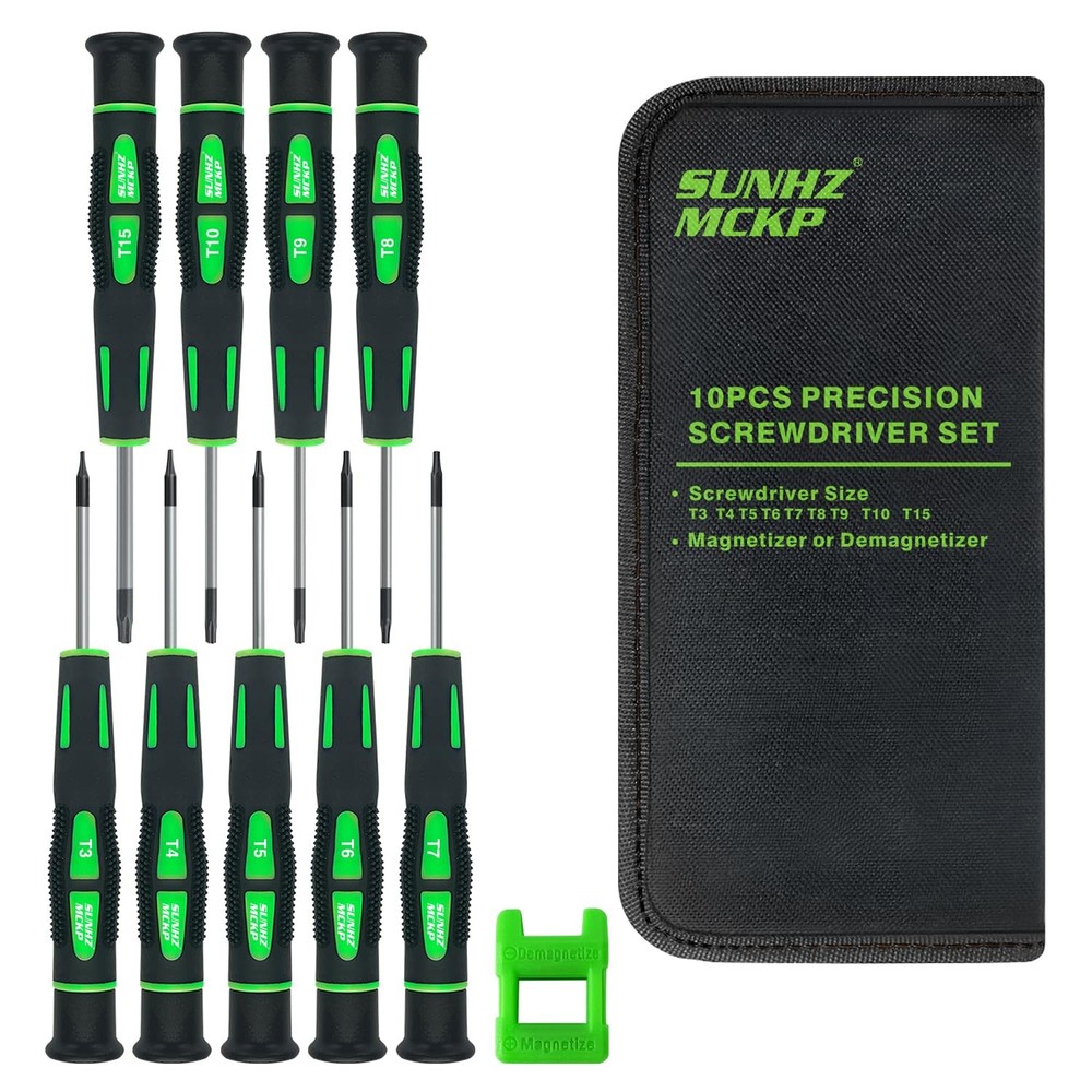 SUNHZMCKP 10-Piece Magnetic Torx Screwdriver Set with Precision Star Tips