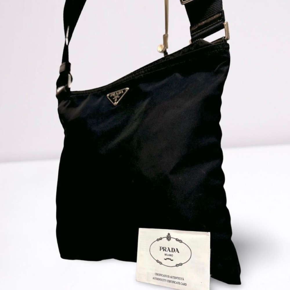 RARE PRADA nylon shoulder bag with triangle logo crossbody sacoche
