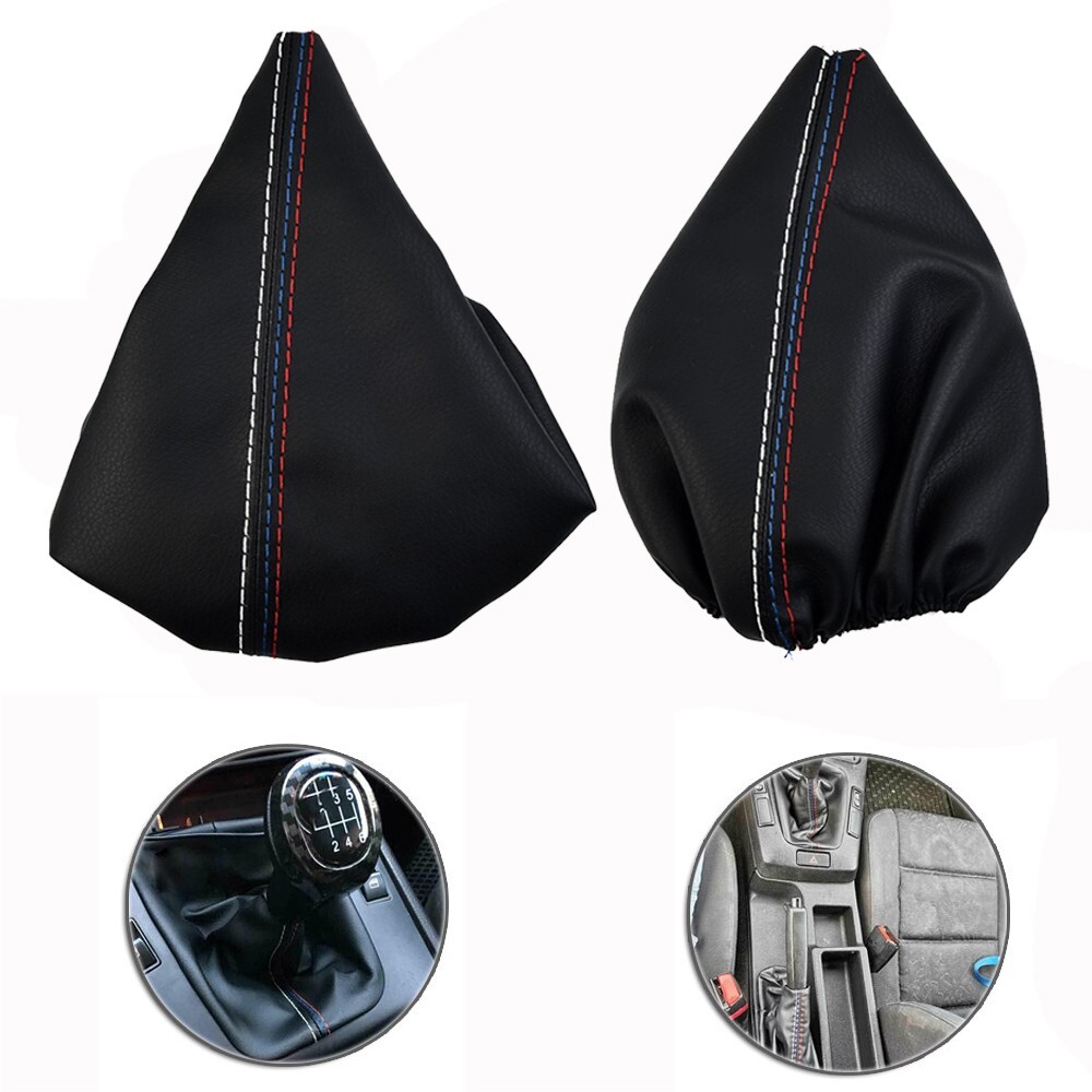 Luxury Black Leather Gear Shift Knob and Handbrake Gaiter Kit for 3 Series