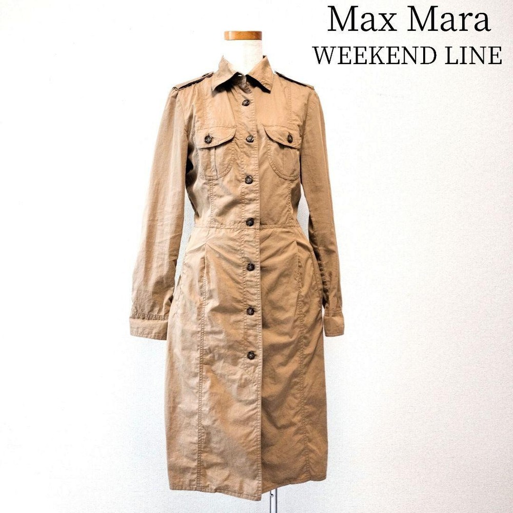 Max Mara WEEKEND LINE Dress Coat in Beige Woman Size USA 6 Elegant Japan USED