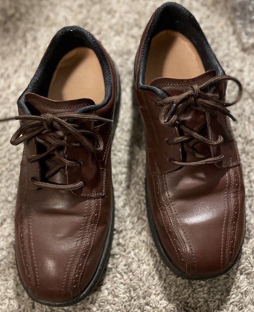 Orthofeet 467 Gramercy Mens Sz 11.5 2E Wide Brown Leather Diabetic Oxford Dress