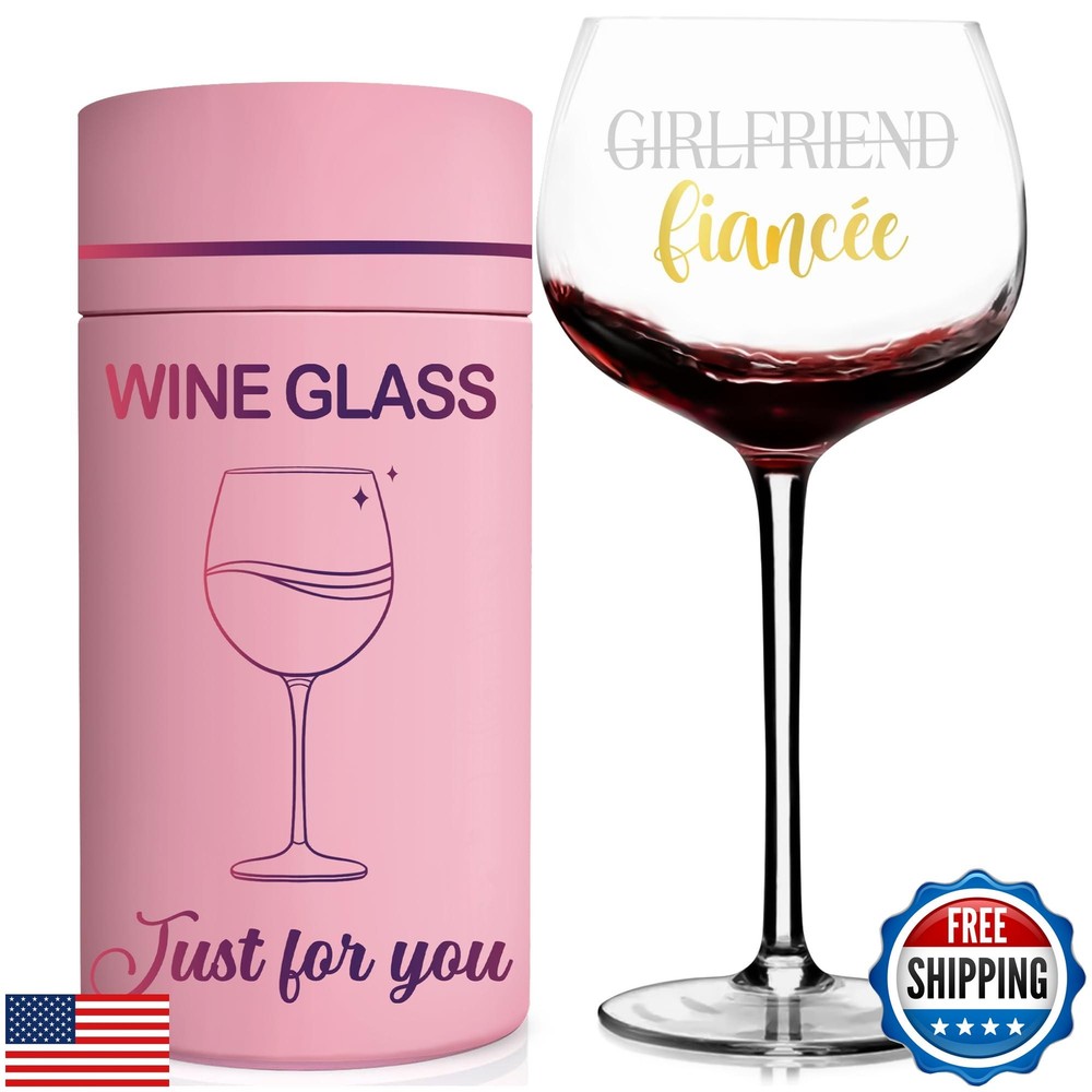 TOBYOVU Elegant Fiancée Proposal Gift Set with Wine Glass for Her