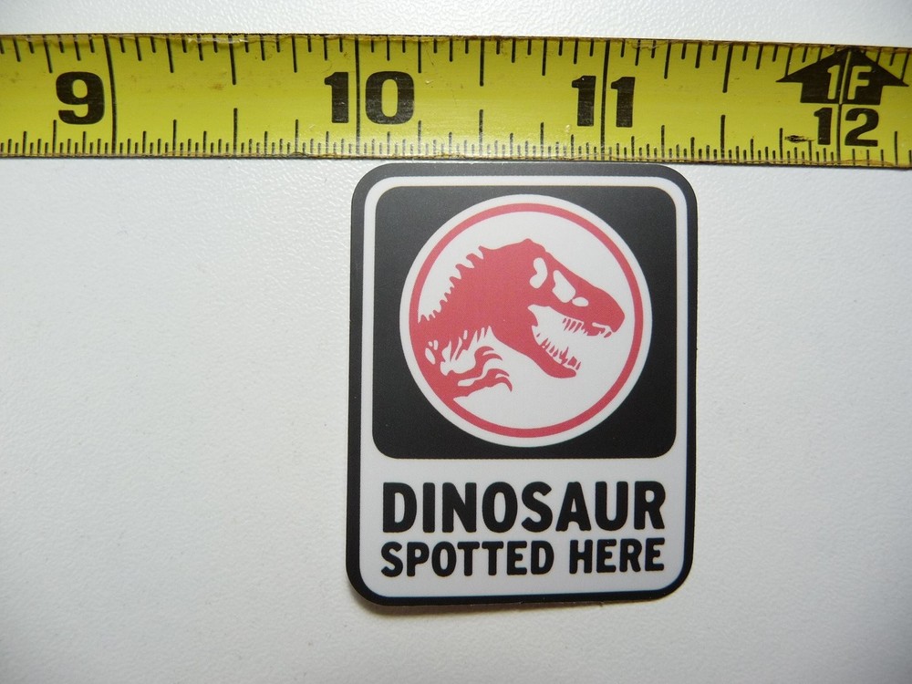 Funny Spotted Here Dinosaur Sticker Decal for Wall or Door