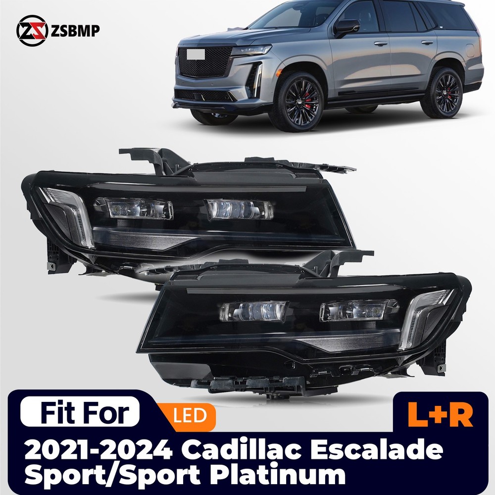 LED Headlight For 2021-2024 Cadillac Escalade Sport/Sport Platinum Left+Right