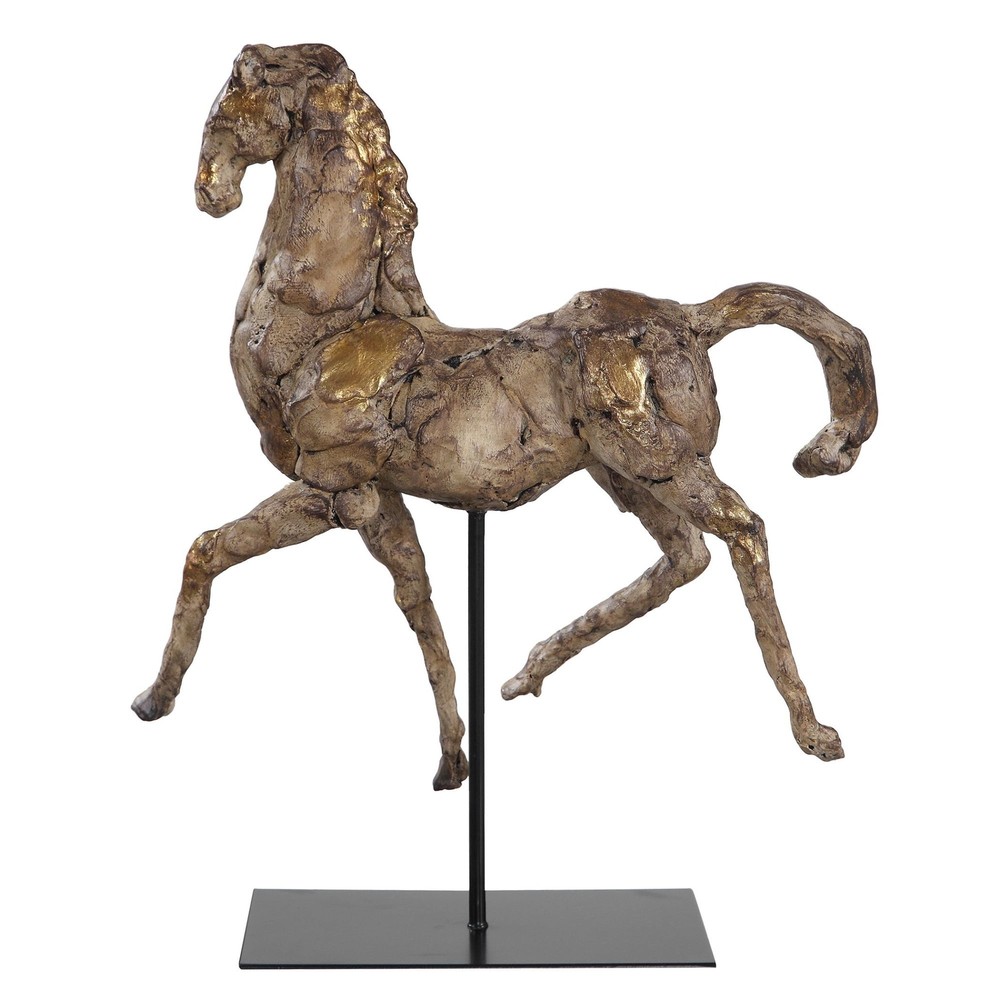 Uttermost 17585 Caballo Polyresin Horse Statue by David Frisch - Aged Silver /