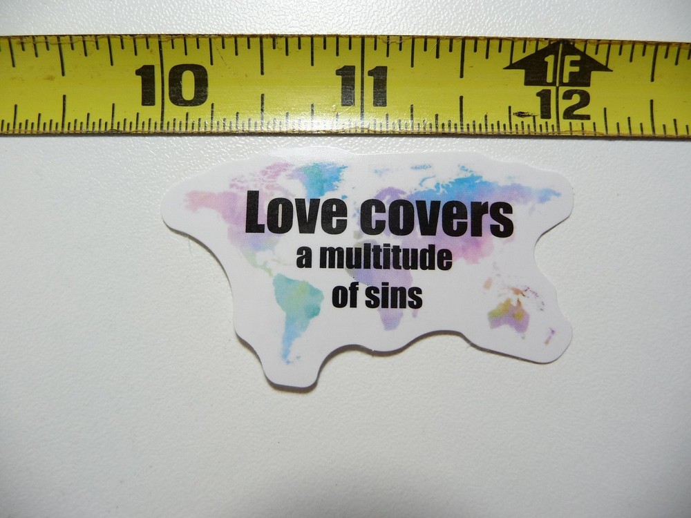Faith-Based LOVE Covers Sins Decal Sticker for Church & Christian Belief