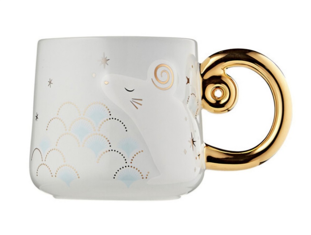 Starbucks Korea 2020 White Mouse Blue Ceramic Mug 12oz 355ml