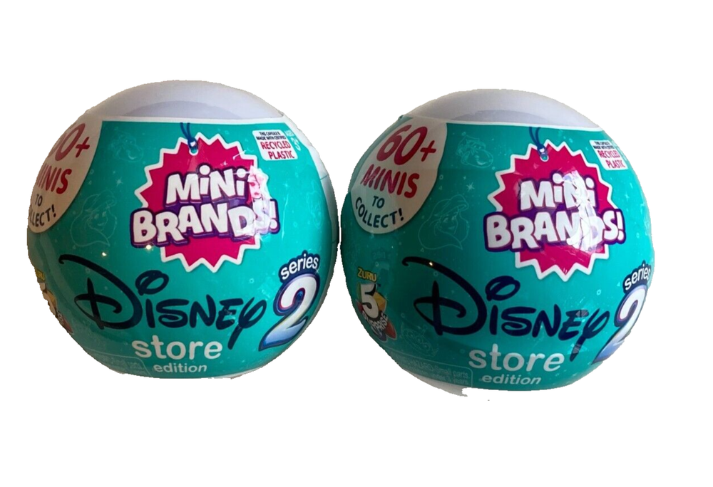 Pack of 5 Zuru 5 Surprise Mini Brands Disney Store Edition Series 2 Sealed Collectibles