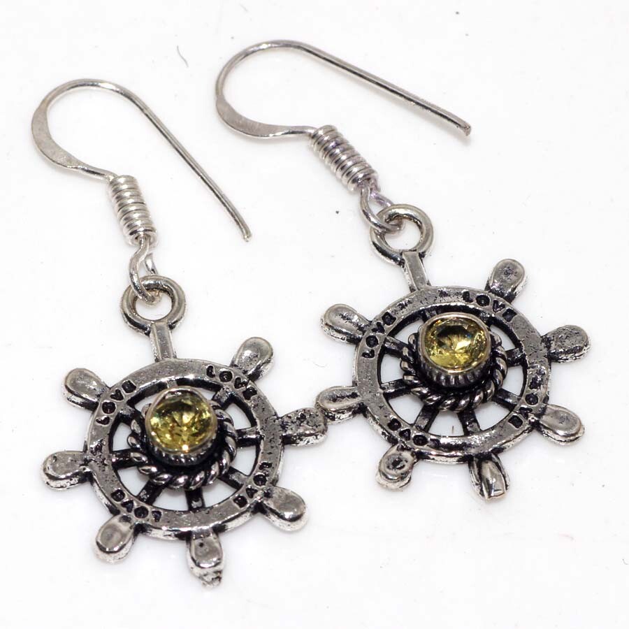 Handmade Citrine Gemstone Earrings 1.5