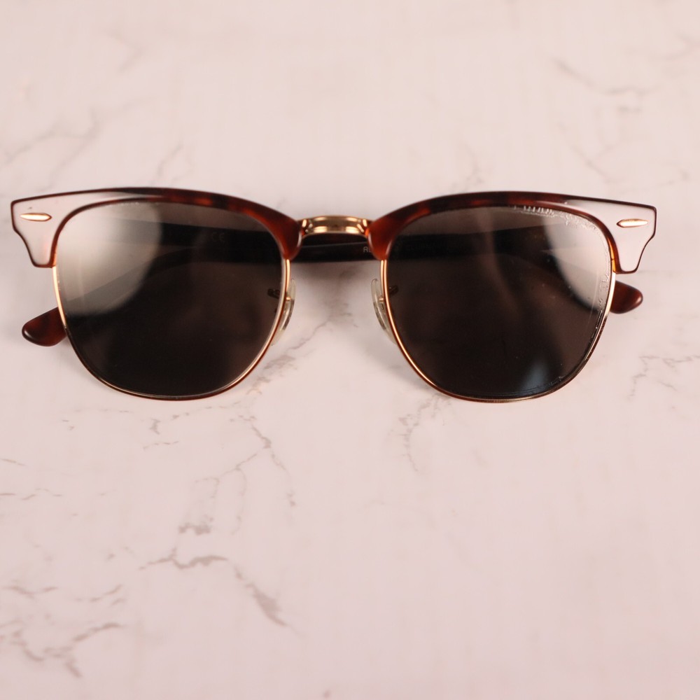 Ray-Ban Clubmaster RB3016 W0366 Tortoise On Gold Round Sunglasses FRAMES ONLY