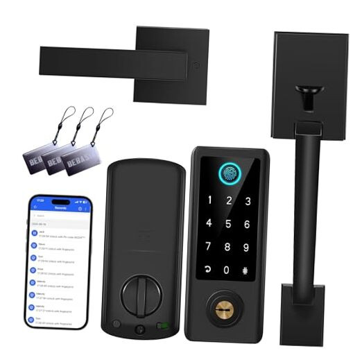 Smart Fingerprint Door Lock with Handle – Keyless Entry Deadbolt