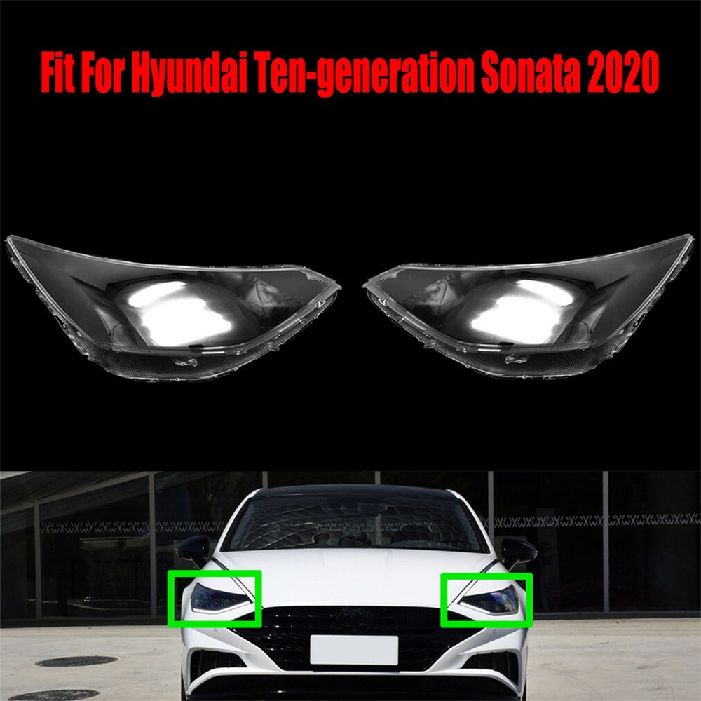 For Hyundai Ten-generation Sonata 2020 Headlight Headlamp Clear Lens Cover Pair