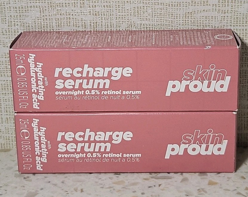 2-Pack Skin Proud Recharge Serum with 0.5% Retinol & Hyaluronic Acid Overnight Treatment