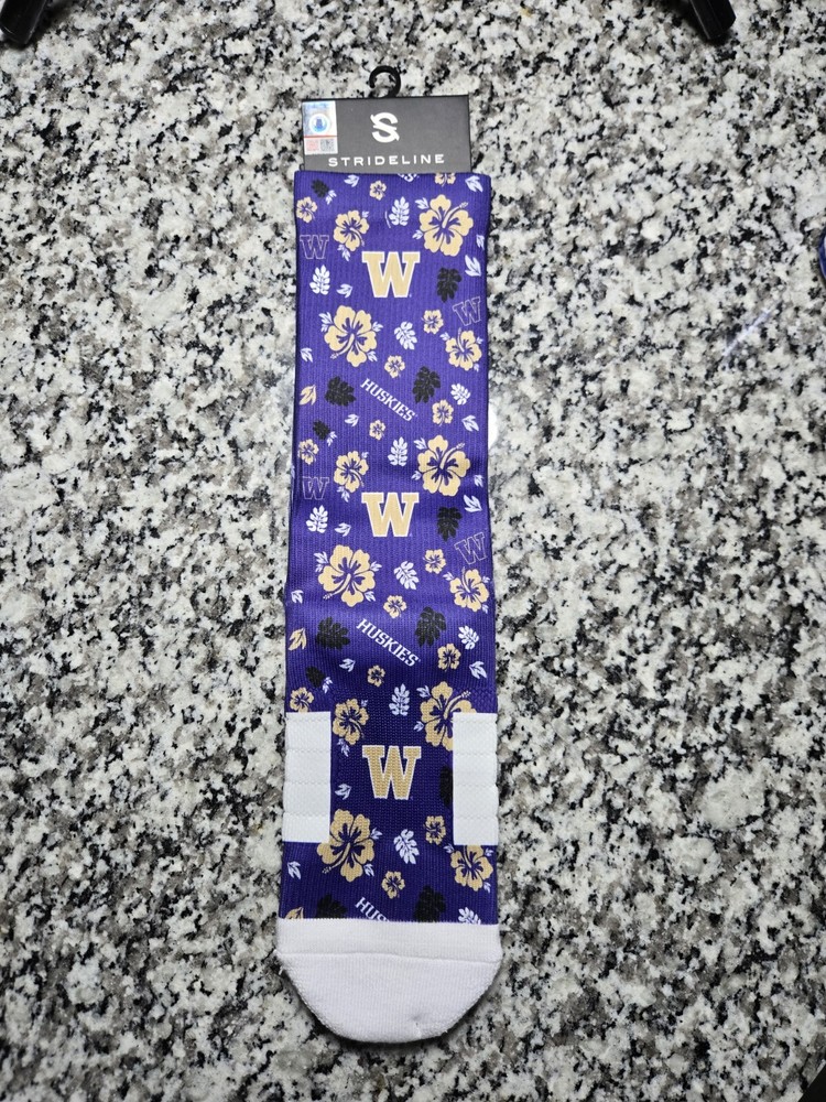 Washington Huskies Floral Sexy Dress Socks University Strideline Lincensed Wear