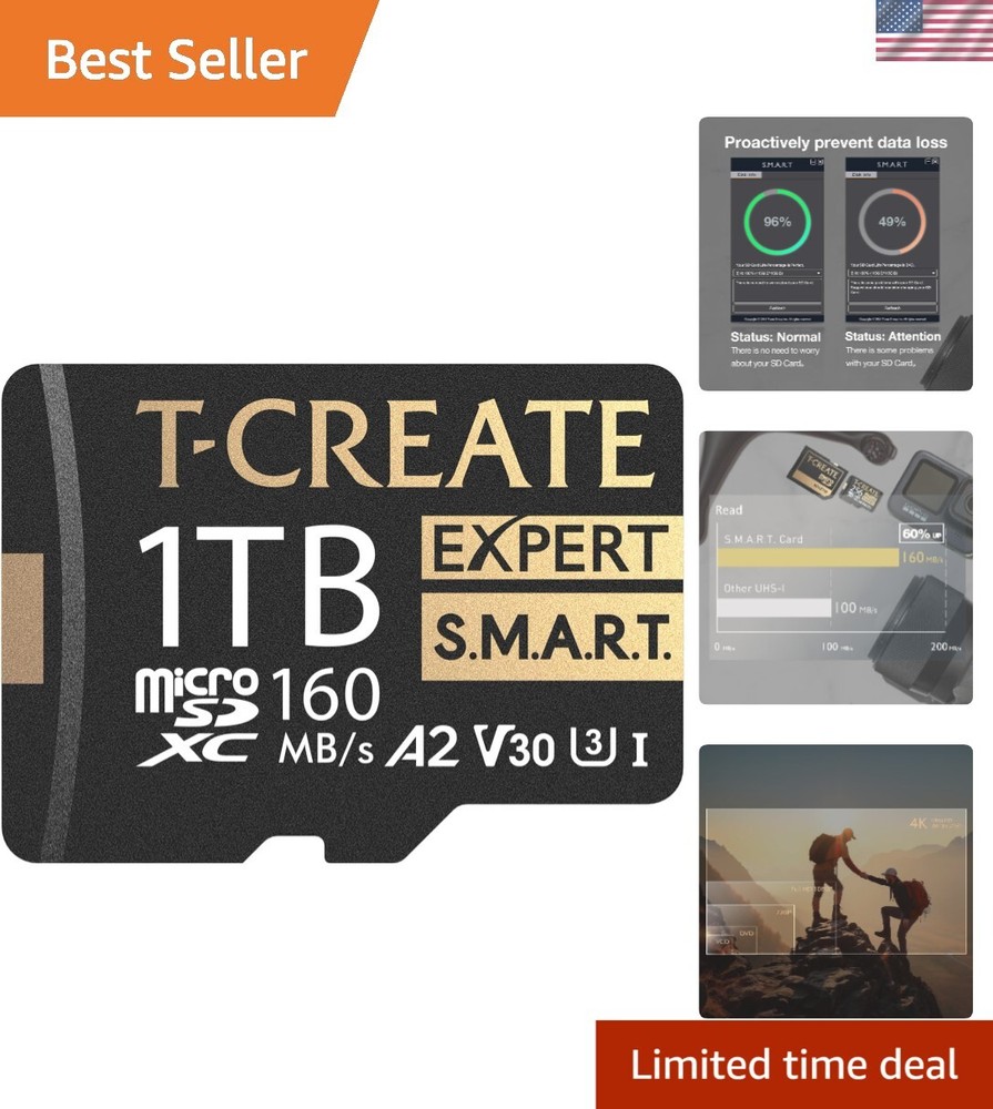 1TB Waterproof & X-Ray Proof Micro SDXC U3 Card for Creators - T-Create A2