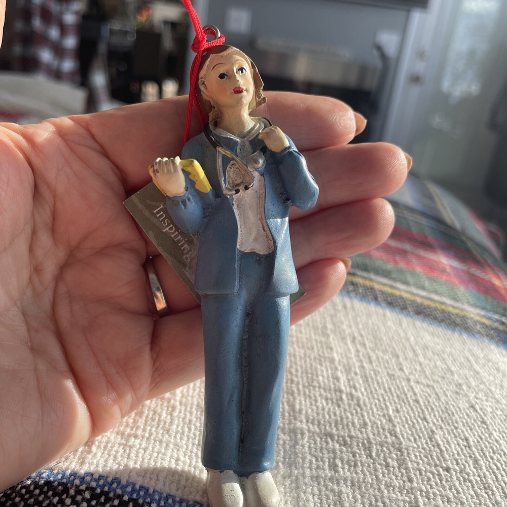 Midwest Nurse Brunette Christmas Ornament 4.5 Inches NWT