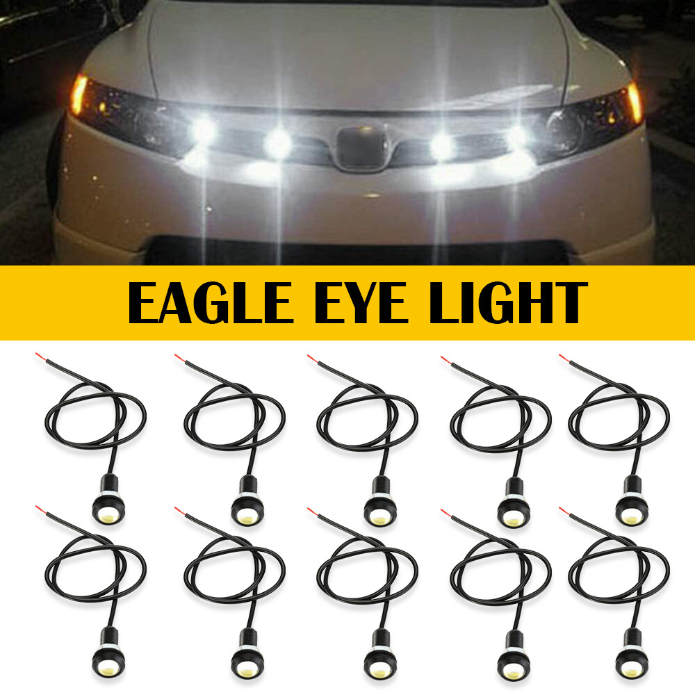 10X 9W White LED Eagle Eye Car Motor Daytime Running DRL Tail Backup Lights Bulb