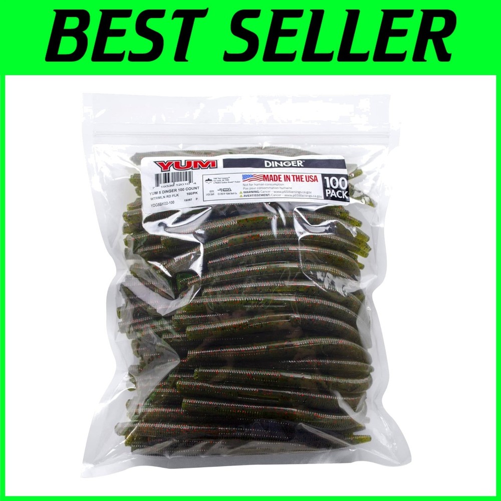 5-Inch Needle Point Bass Lures - Watermelon Red Flake, 100-Pack