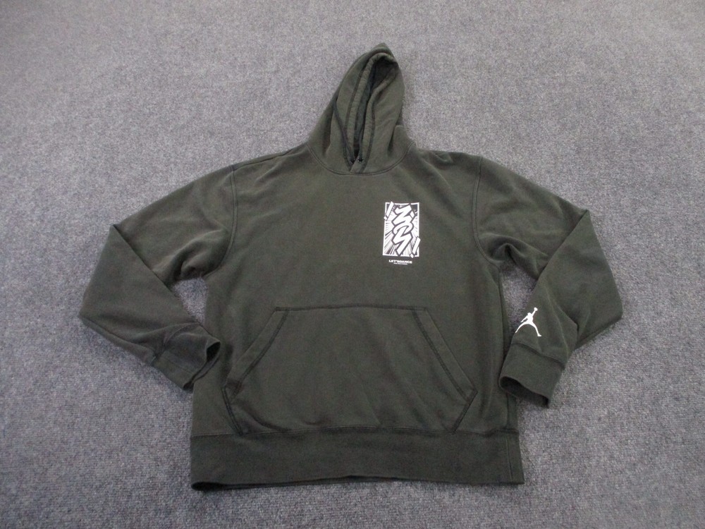 Jordan Sweatshirt Hoodie Mens S Green Jumpman Lets Dance Zion Williamson Print
