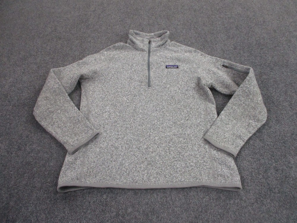 Patagonia Womens Better Sweater Lightweight Jacket Gray Logo Outdoor