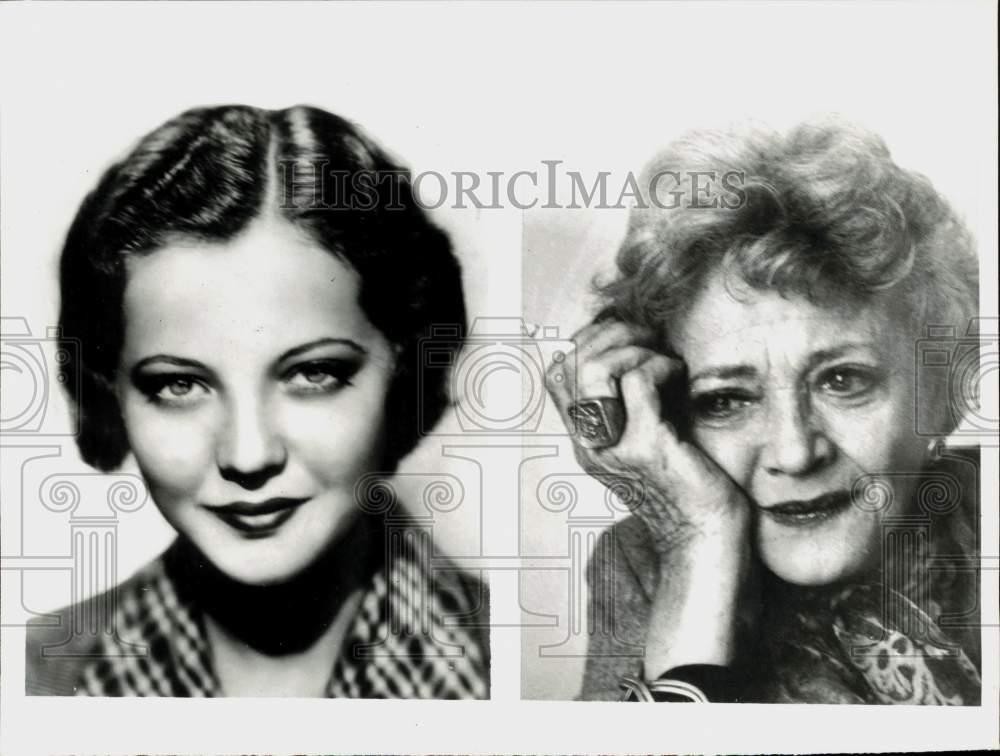 1933 Press Photo Actress Sylvia Sidney, Young & Old - srp13834