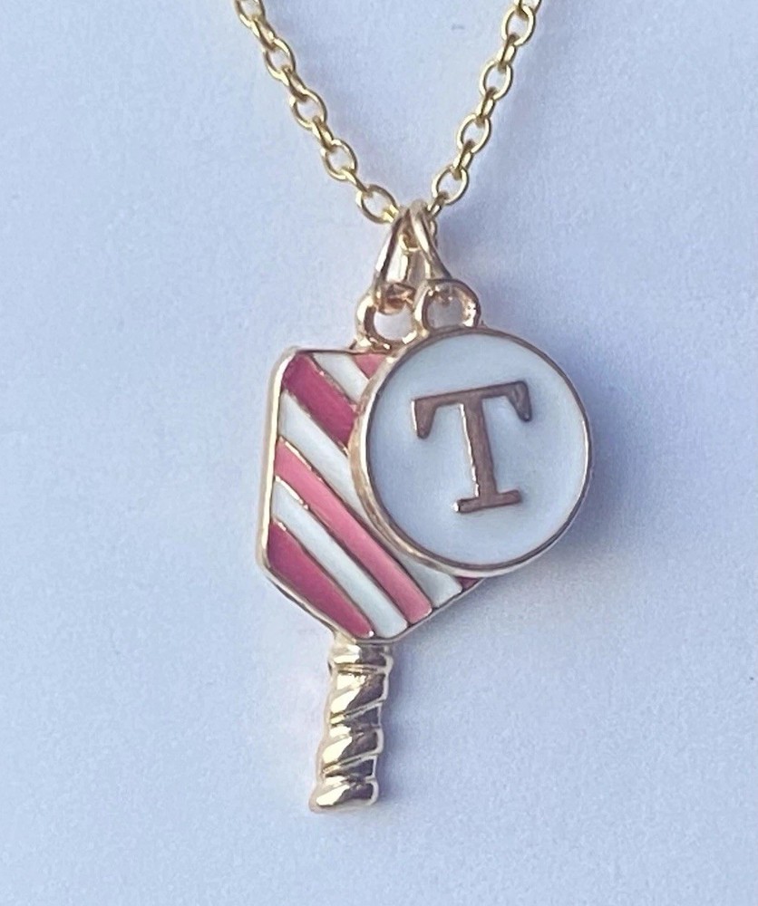 Personalized Pickleball Paddle Necklace 18” Chain