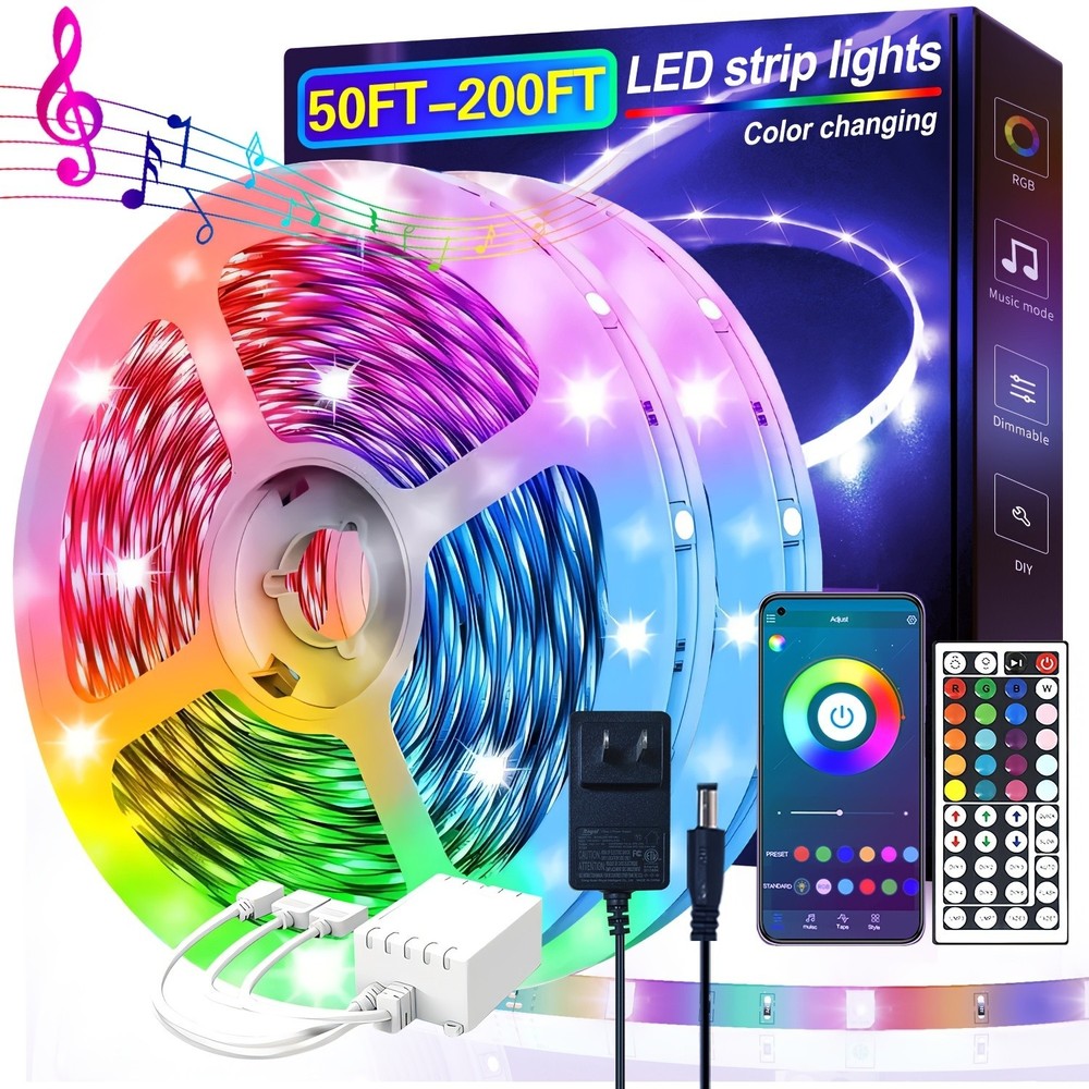 GUPUP 100Ft LED Strip Lights Smart Light with App Remote Control RGB LED Lights