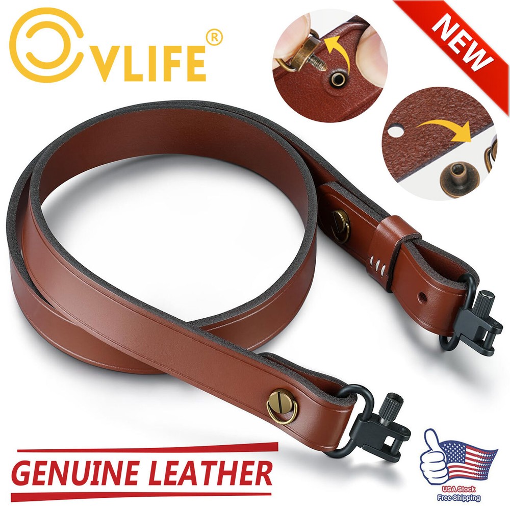 Classic 2 Point Rifle Sling Hunting Shooting Tactical Shotgun Guns Strap Leather