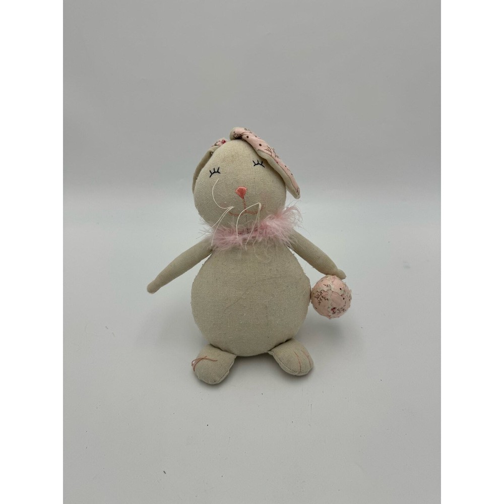 Kid's Bunny Rabbit Cuddly Facial Adorable Soft Easter Bunny Plush Toy Off-White