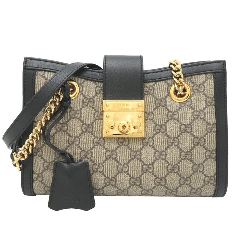GUCCI GG Supreme Padlock Medium Tote Shoulder Bag 498156 910115