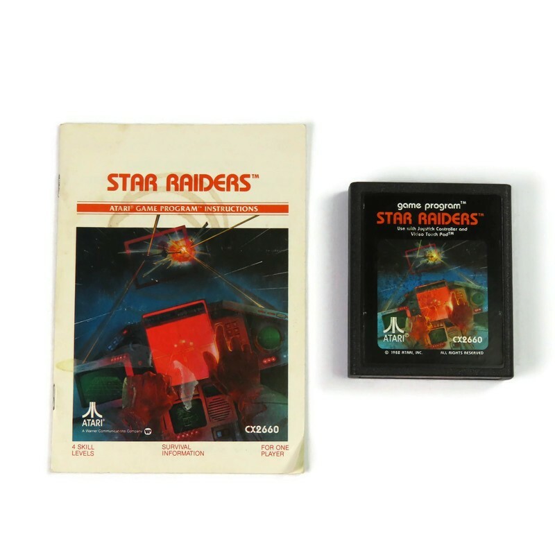 Vintage Atari Star Raiders (Atari, 1982, CX2660) Game Cartridge w/Manual