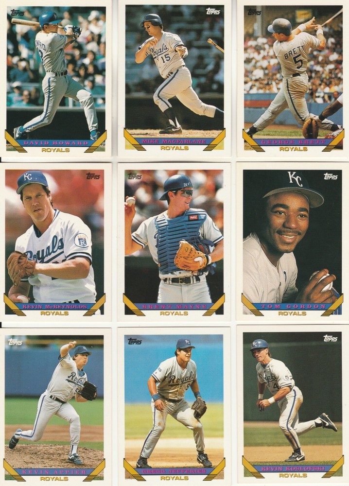 (27) 1993 Topps Kansas City Royals (2 Series Team Lot) See Scans!