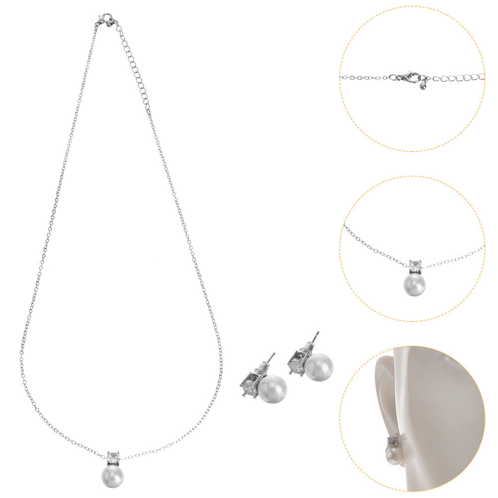 3 Pcs Ornaments Round Hood Pearl Zirconia Necklace Accessories Whelping Kit