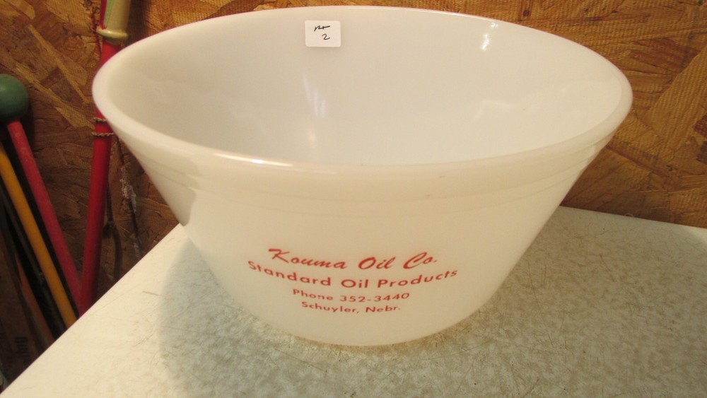 Old Federal Glass Bowl Kouma Standard Oil Schuyler, Nebraska  No. 2