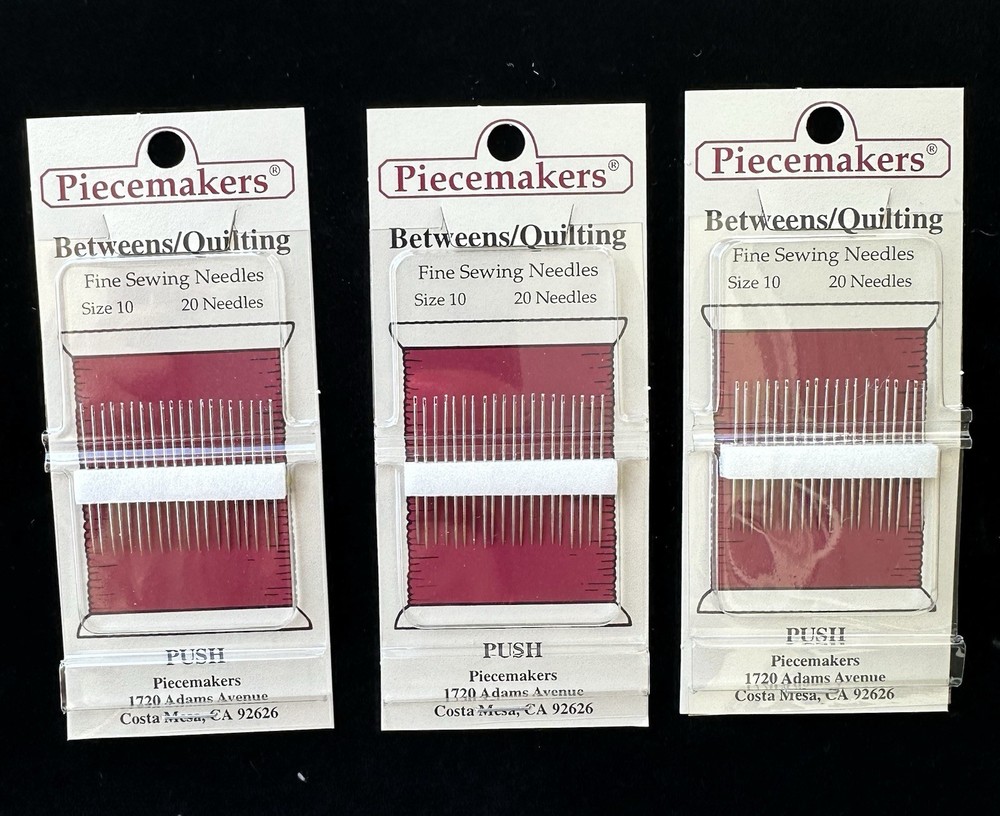Piecemakers Betweens Needles Size 10, Lot of 3 Pkgs