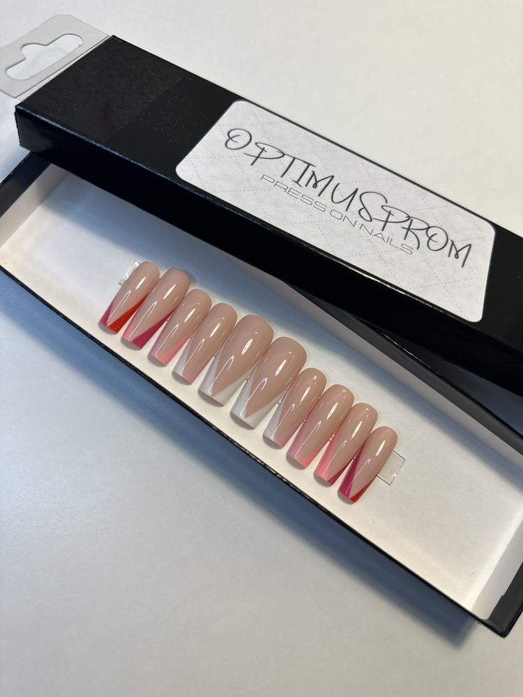 valentines day gift v shape press on nails-image