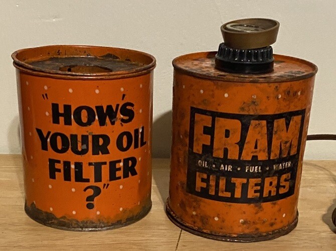 De colección FRAM Filtro de Aceite Promo Encendedor de Cigarrillos Gasolinera Cenicero Set Letrero