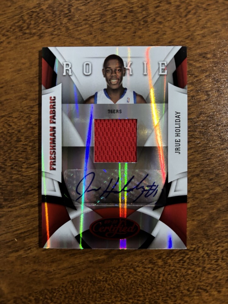 ✨Jrue Holiday 2009-10 Panini Certified Freshman Fabric Rookie GW Patch Auto /100