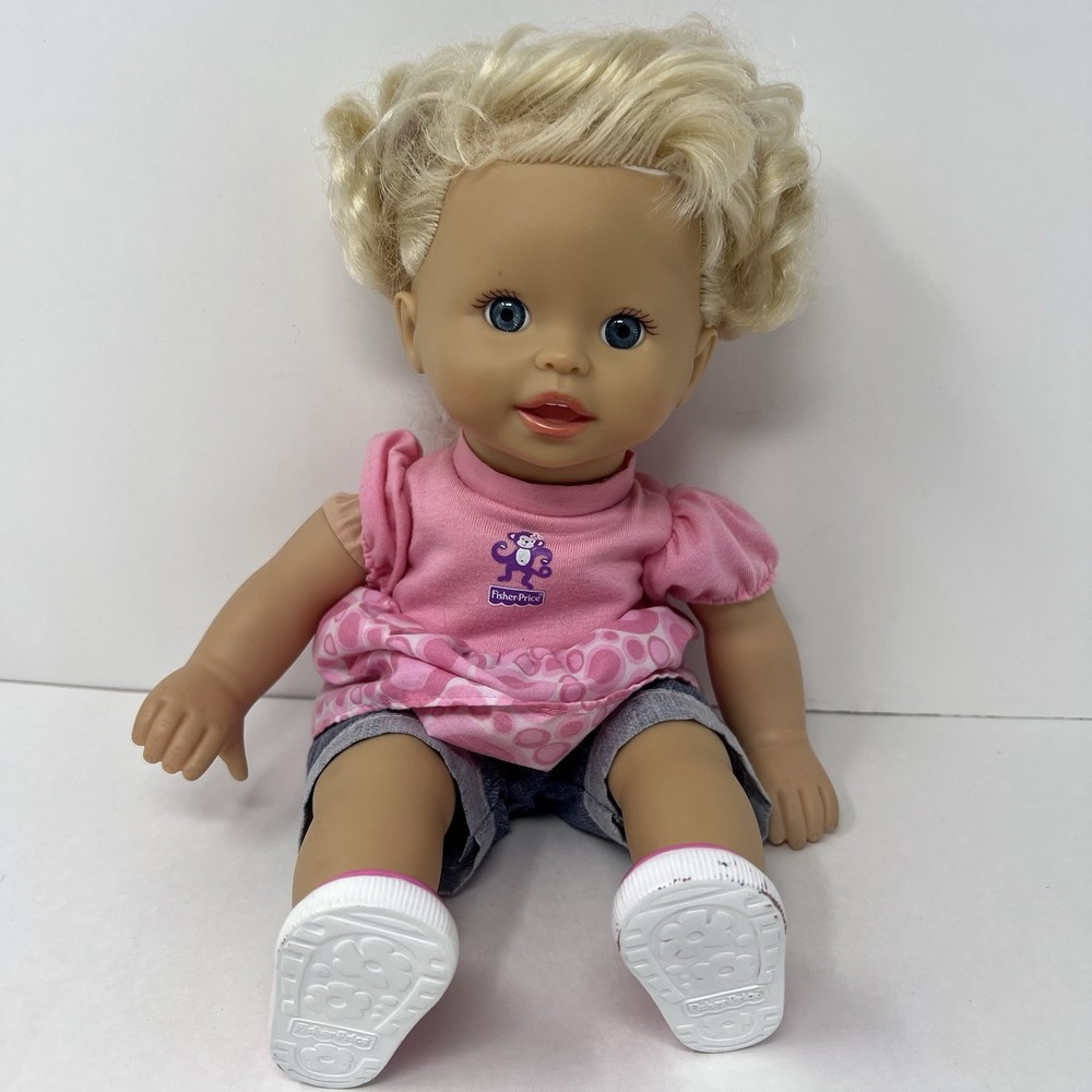 Fisher Price Little Mommy Talking Doll Play all day Blonde Hair Blue eyes-image