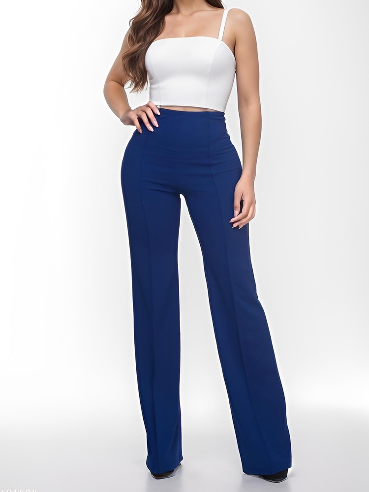 Women Stretchy Work Business Casual Straight Leg Trousers High Waist Pants