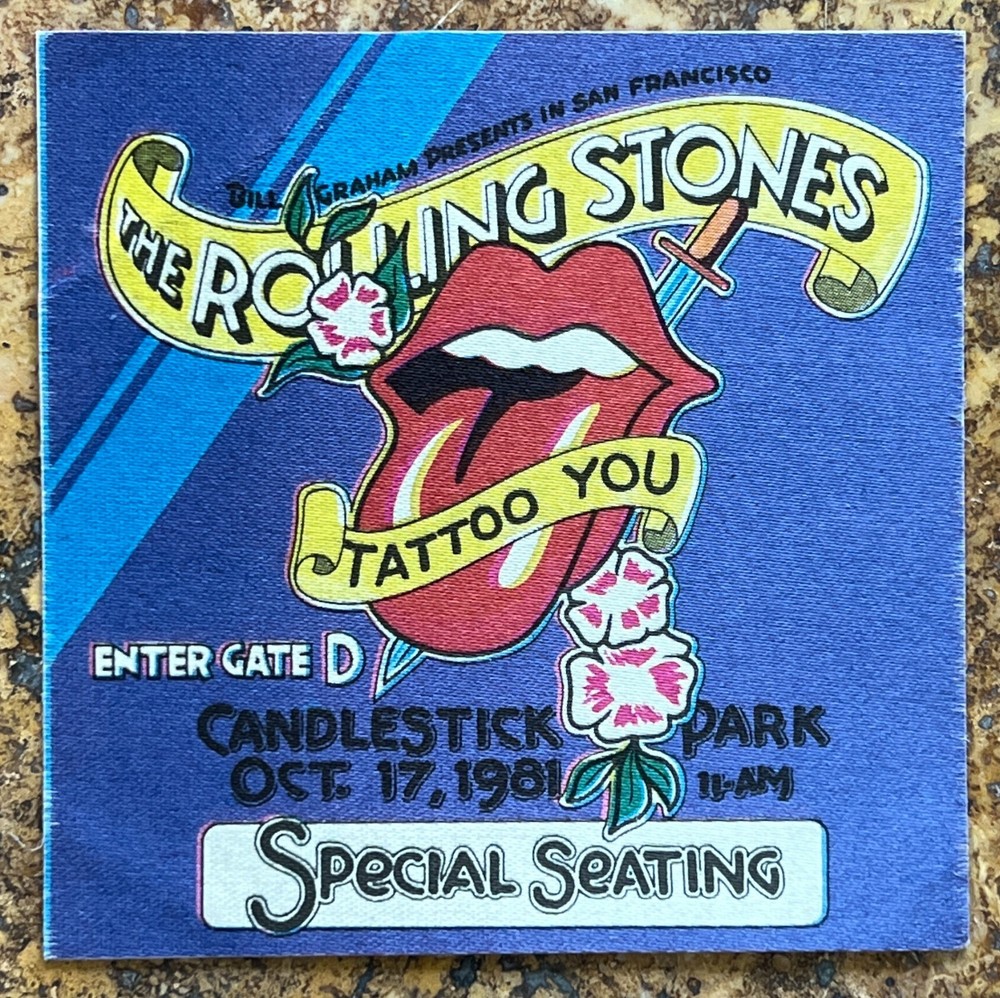 Rolling Stones 1981 Special Seating Backstage Pass Candlestick 10/17/81 Unused