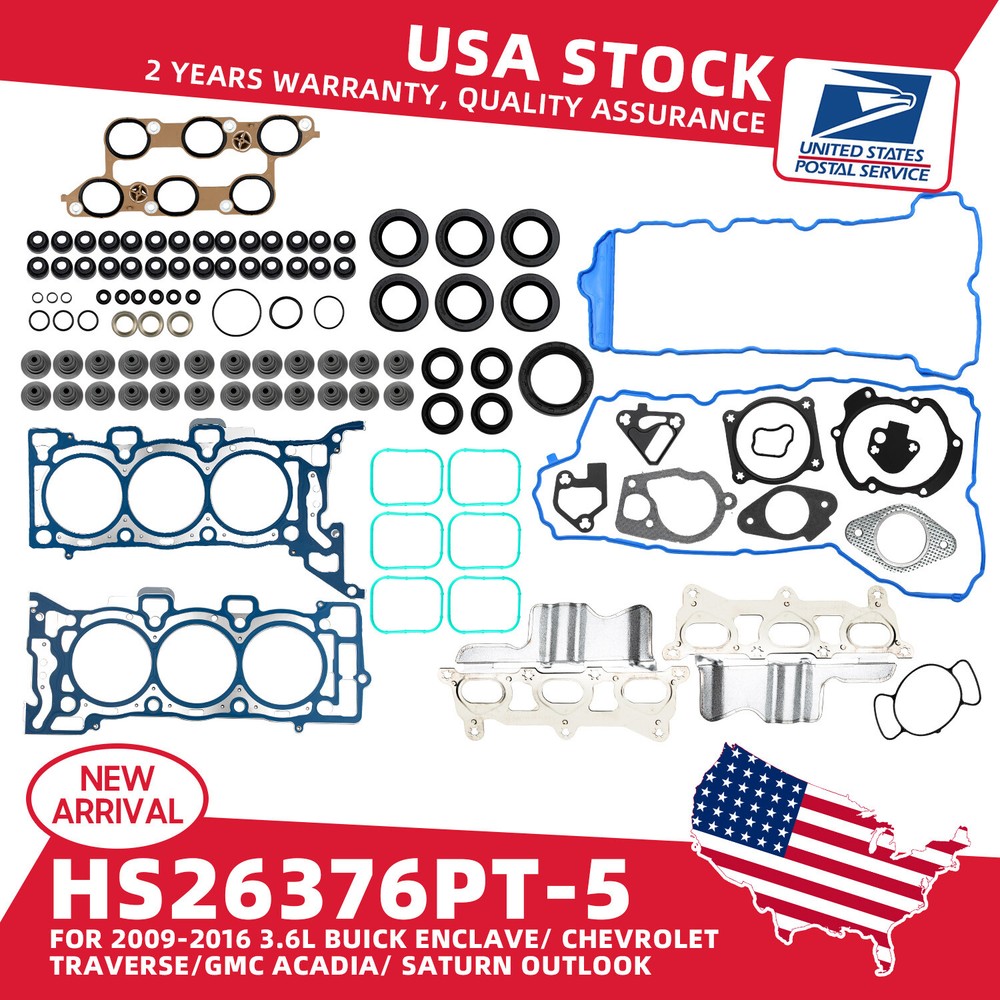 2009-2016 Buick Enclave GMC Acadia 3.6L Head Gasket Bolt Kit HS26376PT-5