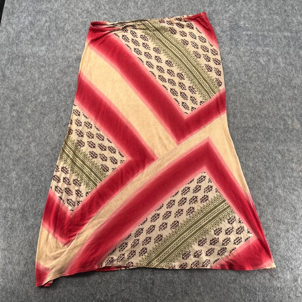 Vintage Jean Paul Gaultier Abstract Zig Zag Print Maxi Skirt L *Flaws*