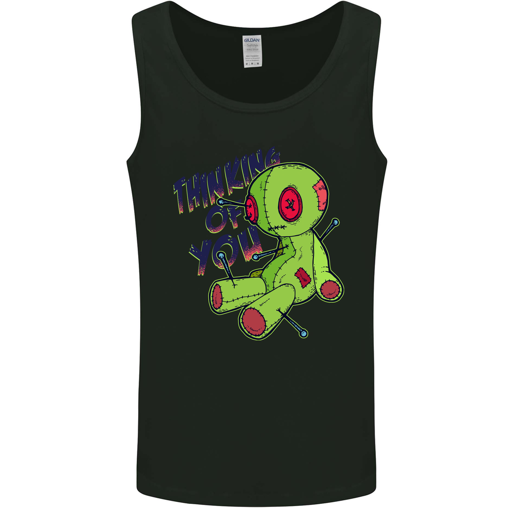 Voodoo Doll Thinking of You Halloween Black Magic Mens Vest Tank Top