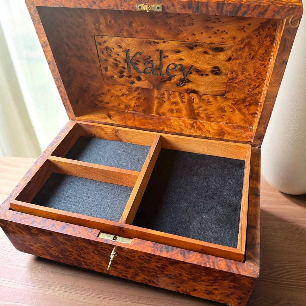 Wooden Jewelry Box With Key Organizer Keepsake Wedding Gift Idea  
