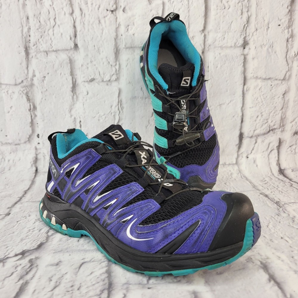Salomon XA Pro 3D Mountain Trail Running Shoes Womens Sz 7 Purple Durable Comfor