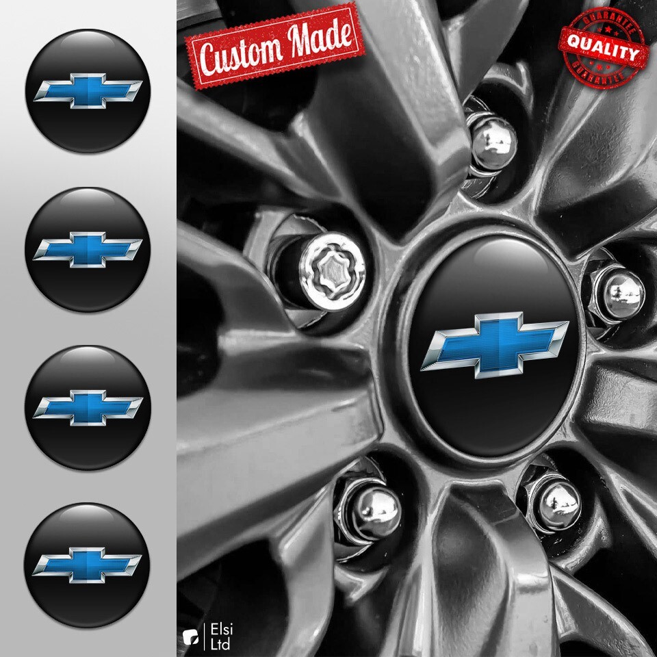 Custom Chevrolet Wheel Cap Decals | 4-Piece Rim Emblem Set